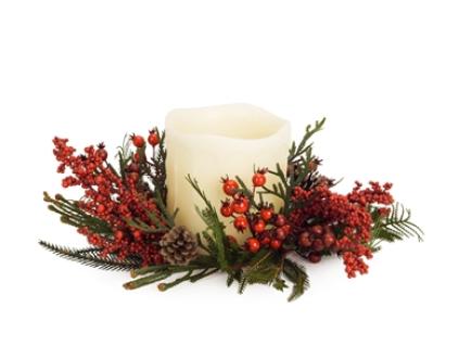 Winter Berry Candle Ring