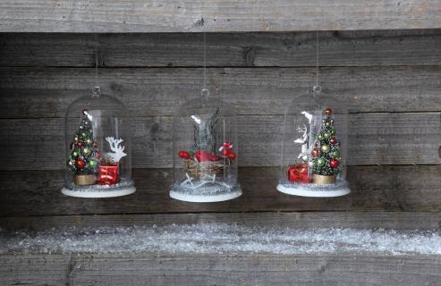 Glass Cloche w/ Christmas Scene