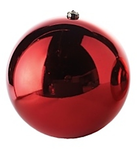 6\" Med Red Plastic Ornament