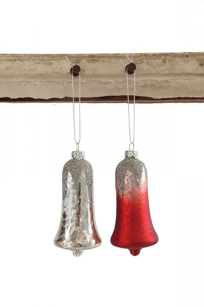 Glass Bell Ornament w/ Glitter