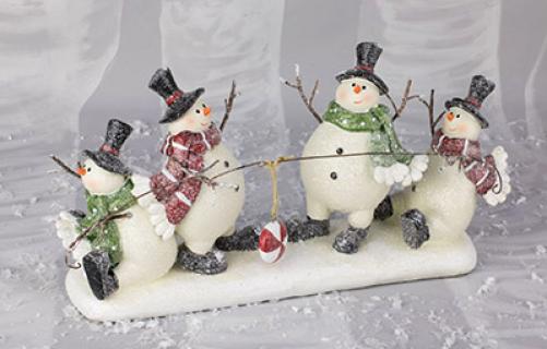 Snowmen tug-of-war table topper